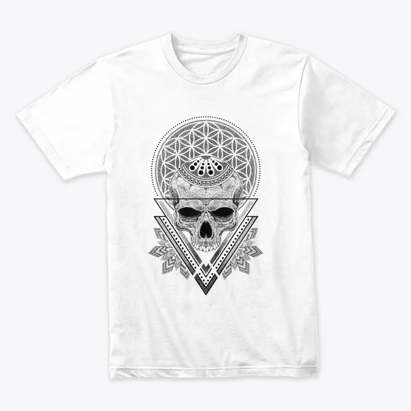 Flower Of Life Abstract Skull